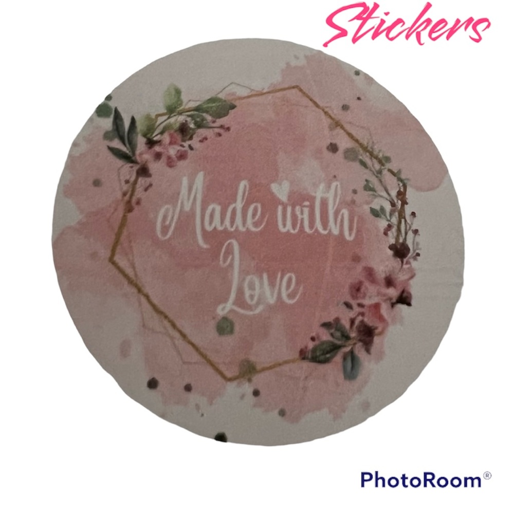 Made with Love sticker!  Round/2" matte sticker paper